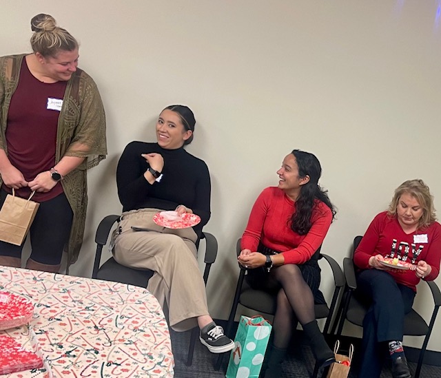 staff at HR holiday breakfast