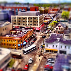 Aerial view of Thayer Street